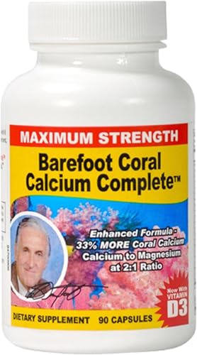 Barefoot Coral Calcium Complete 1500 mg 90 cápsulas suplemento de calcio de coral desarrollado por Bob Barefoot apoya la salud general y los niveles Barefoot Coral Calcium Complete 1500 mg 90 cápsulas suplemento de calcio de coral desarrollado por Bob Barefoot apoya la salud general y los niveles
