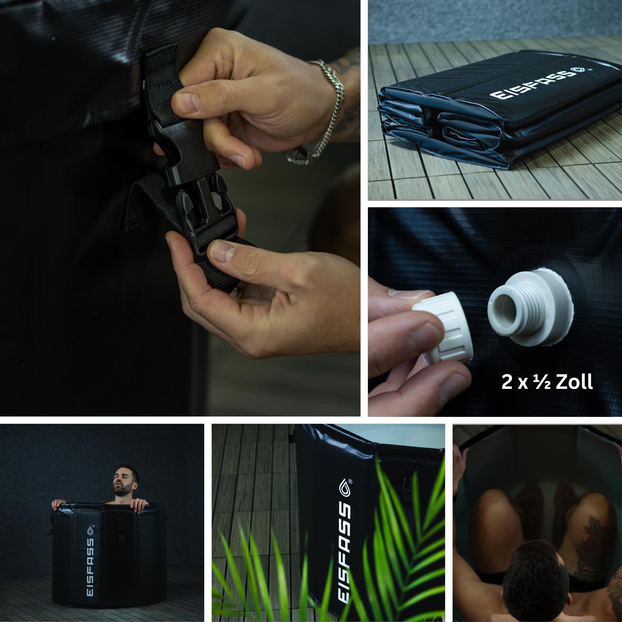Eisfass® Easy Premium Eisbad für Zuhause – ausklappen, befüllen & loslegen | faltbare Eistonne mit Deckel & Isolierung | ideal für Kältetherapie, Sommer-Abkühlung, Anfänger & Sportler