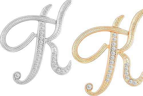 HAFILO 2 pieces initial letter brooch pin for women 26 letters fashion brooches collar pins for clothes Dress hat bulk