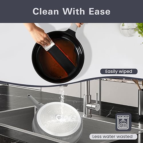 Miniatura 7 de UCCLIFE - Juego de 22 ollas y sartenes antiadherentes, juego de utensilios de cocina de inducción, juego de cocina no tóxico, sartén, cacerola,