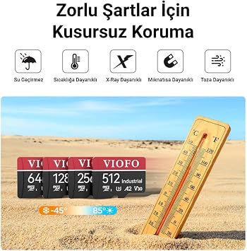 فيوفو عالية التحمل 512 Gb فئة 10 A2 V30 100 Mb/ثانية قراءة 90 Mb/ثانية الكتابة بطاقة الذاكرة مايكرو Sd