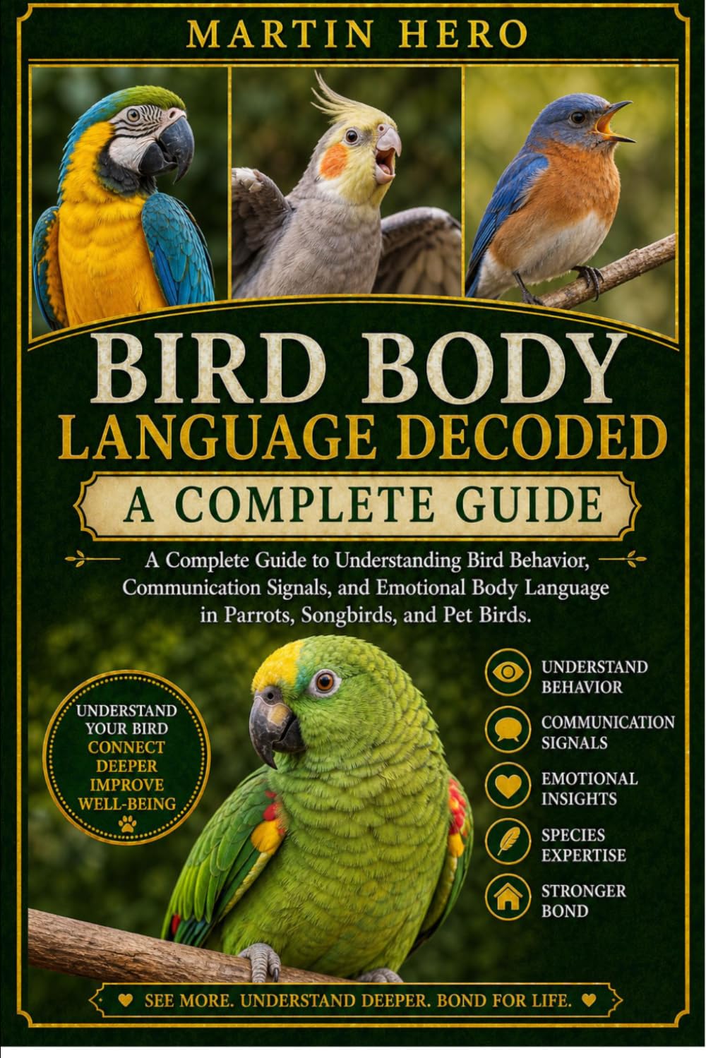 BIRD BODY LANGUAGE DECODED: A Complete Guide to Understanding Bird Behavior, Communication Signals, and Emotional Body Language in Parrots, Songbirds, and Pet Birds.