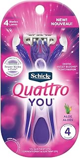 Schick Womens Quattro Razor Exotic Violet Blooms 4 Count (2 Pack)