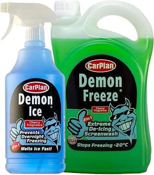 CarPlan Demon Ice, Ice Preventer and De-Icer, 1L Pack of 1 & CarPlan Demon Freeze, Winter Screenwash and De-Icer, 2.5L Pack of 1 - Winter Car Care Bundle/Kit