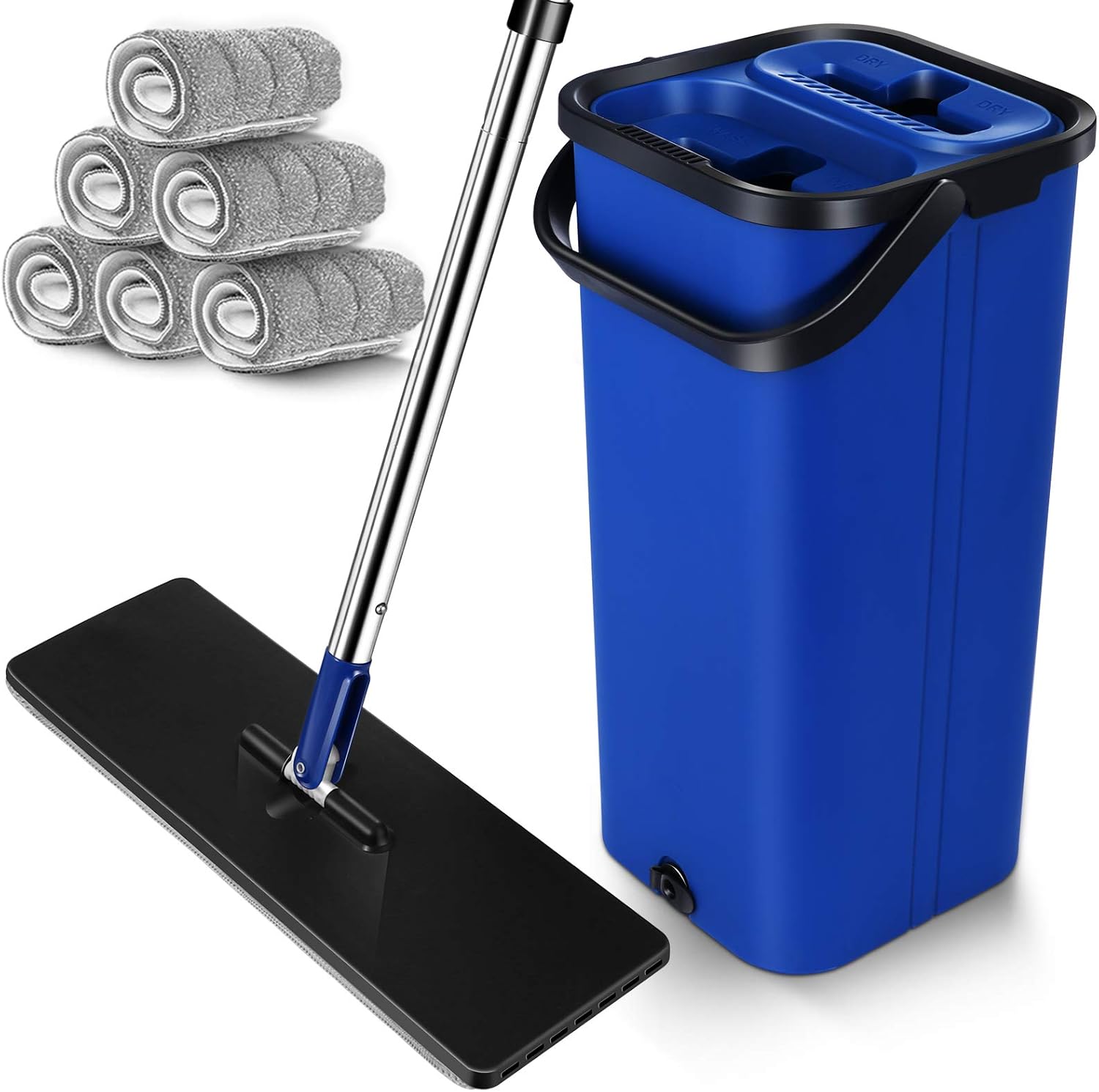Buy MASTERTOP Mop and Bucket with Wringer Set,Flat Floor Mop and Bucket
