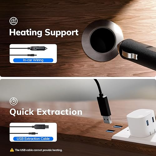 Miniatura 4 de Máquina de café expreso portátil de 100 W con autocalentamiento y lista para el automóvil, compatible con cápsulas NS y café molido, ideal para