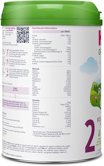 HiPP Organic 2 Follow On Baby Milk Powder Formula, from 6 Months, 800g (Pack of 6)