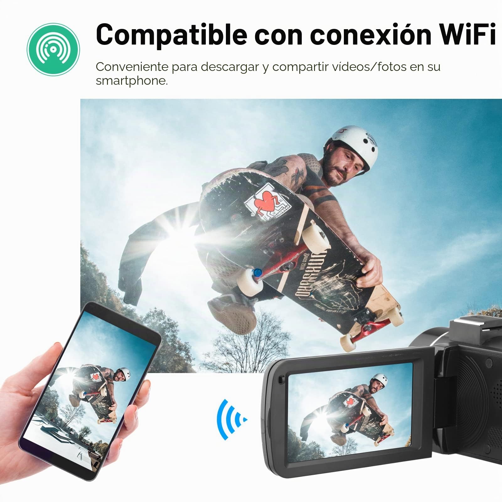 Cámara de Video Digital 4K Videocámara WiFi Grabadora DV 56MP 18X Zoom Digital Pantalla táctil IPS de 3.0 Pulgadas Admite detección de rostros Visión Nocturna por Infrarrojos Antivibración