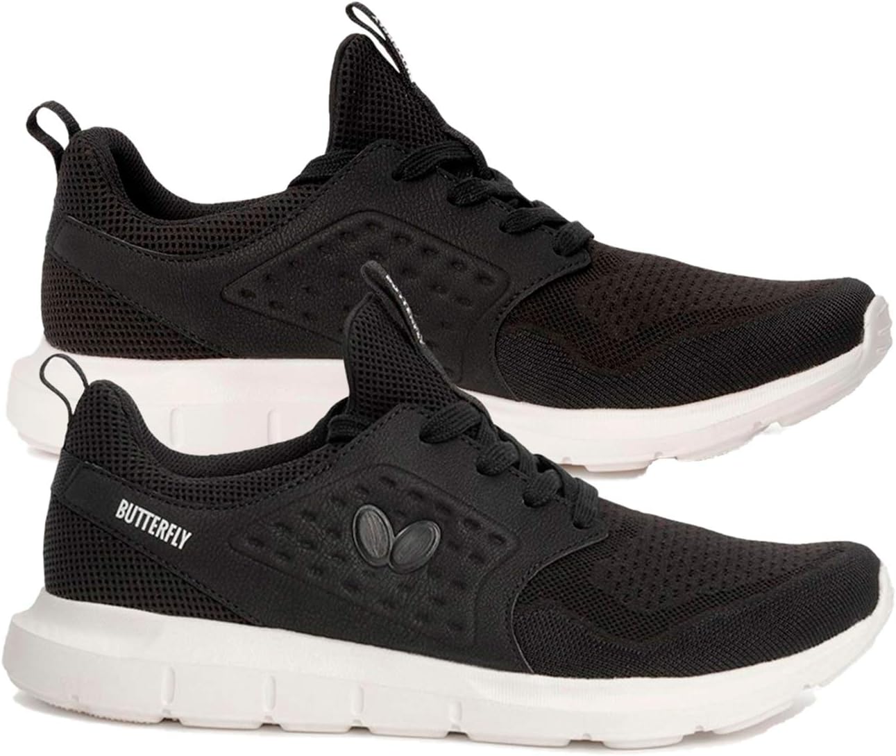 ButterflySunika Trainers โ Comfortable Sneakers - Modern Lightweight Sneakers - Flexible Shoes - Soft Sole Cushioned Shoes โ Casual Sneakers Men or Women - Black