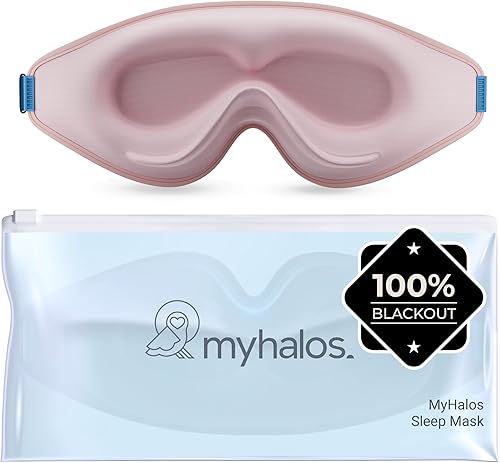 MyHalos 3D Schlafmaske - Schlafmasken zum Schlafen - 100% Verdunkelung Schlafmas