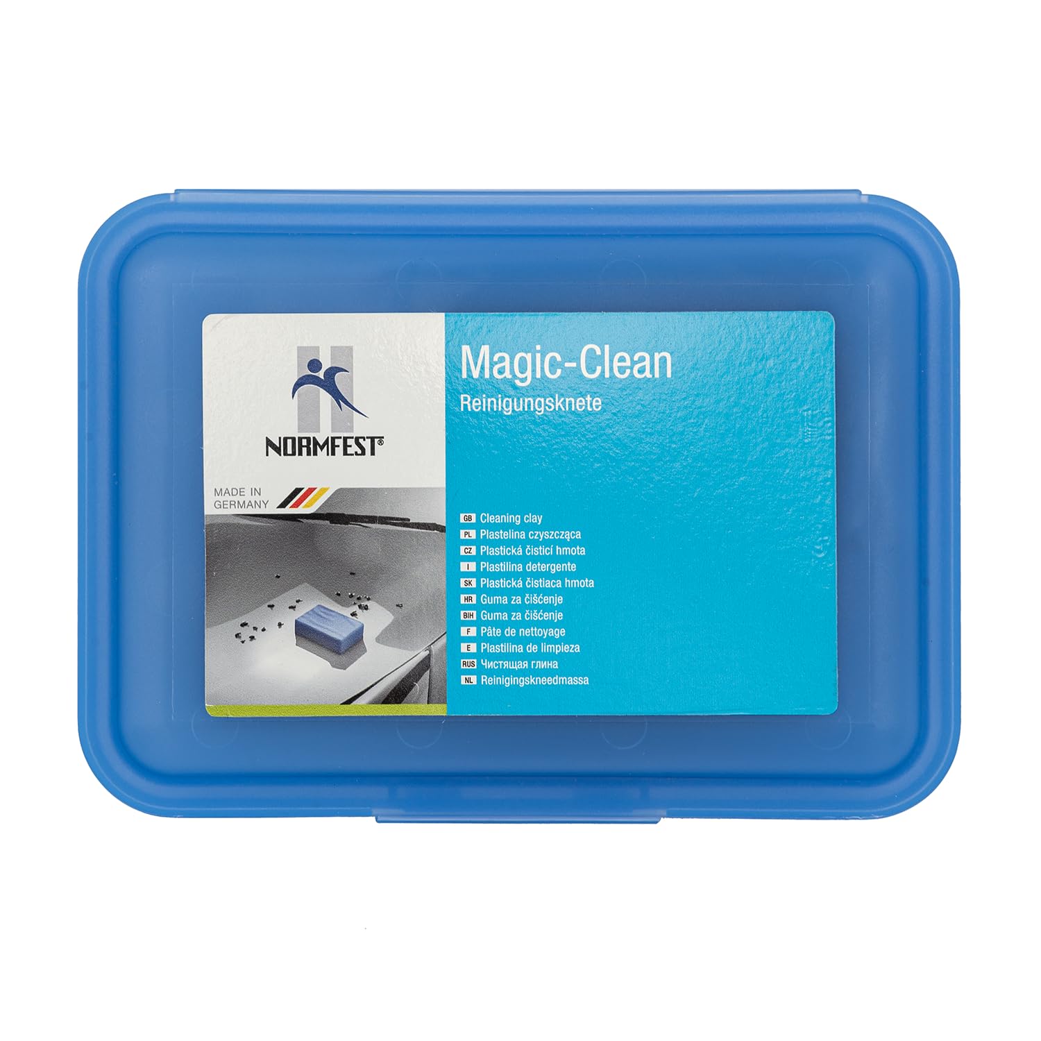 Normfest Magic-Clean Reinigungsknete – entfernt Farbnebel, Teer, Harz, Insektenreste, Flugrost & Industriestaub von Lack und Glas – wiederverwendbar & lösungsmittelfrei – 200 g