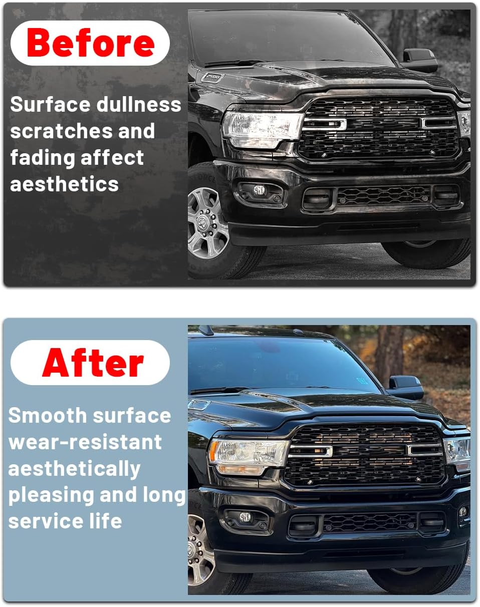 Chrome Front Bumper Filler Headlight Molding Trim Compatible with 2019-2024 Dodge Ram 2500 3500 Left Drive Side Lower Headlamp Retainer Replace for 6NB301Z0AB