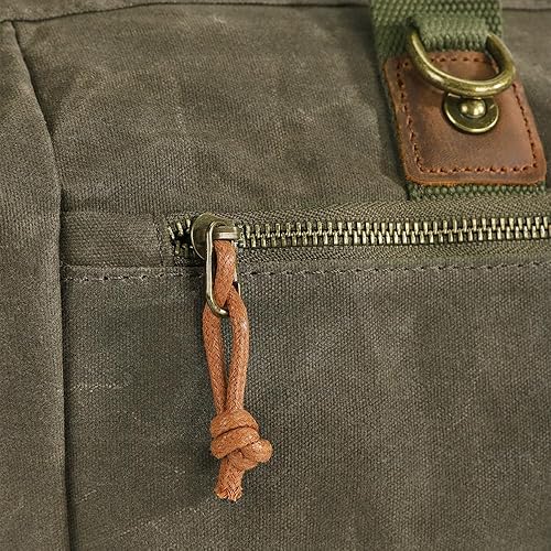 Miniatura 9 de Bolsa de herramientas de lona, 18 pulgadas, organizador de almacenamiento de 12 bolsillos con asa suave, cremallera grande (verde militar)