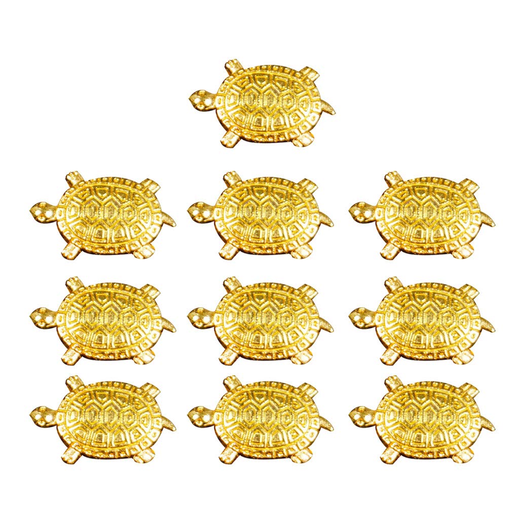 Kerdejar Gold Japanese Money Turtle,10Pcs Feng Shui En Money Turtle Japanese Lucky Tortoise Guarding Praying For Fortune Home Fortune Wealth Lucky Gift