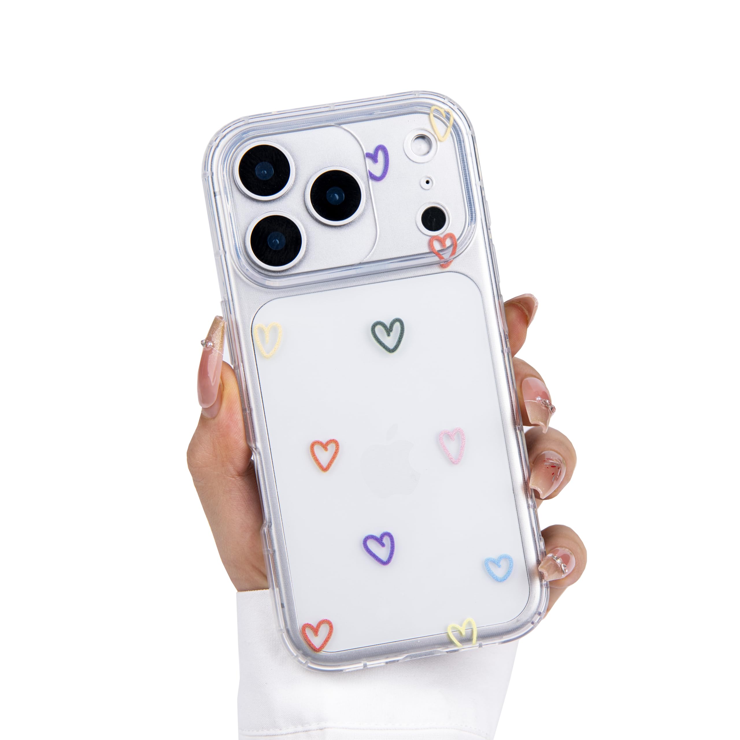 Einaily Hülle für iPhone 17 Case Crystal Clear Handyhülle Mode Chic Herz Muster Ultra Dünn Transparent Klare TPU Silikon Bumper Stoßfest Kratzfest Schutzhülle für iPhone 17 Slim Case Cover