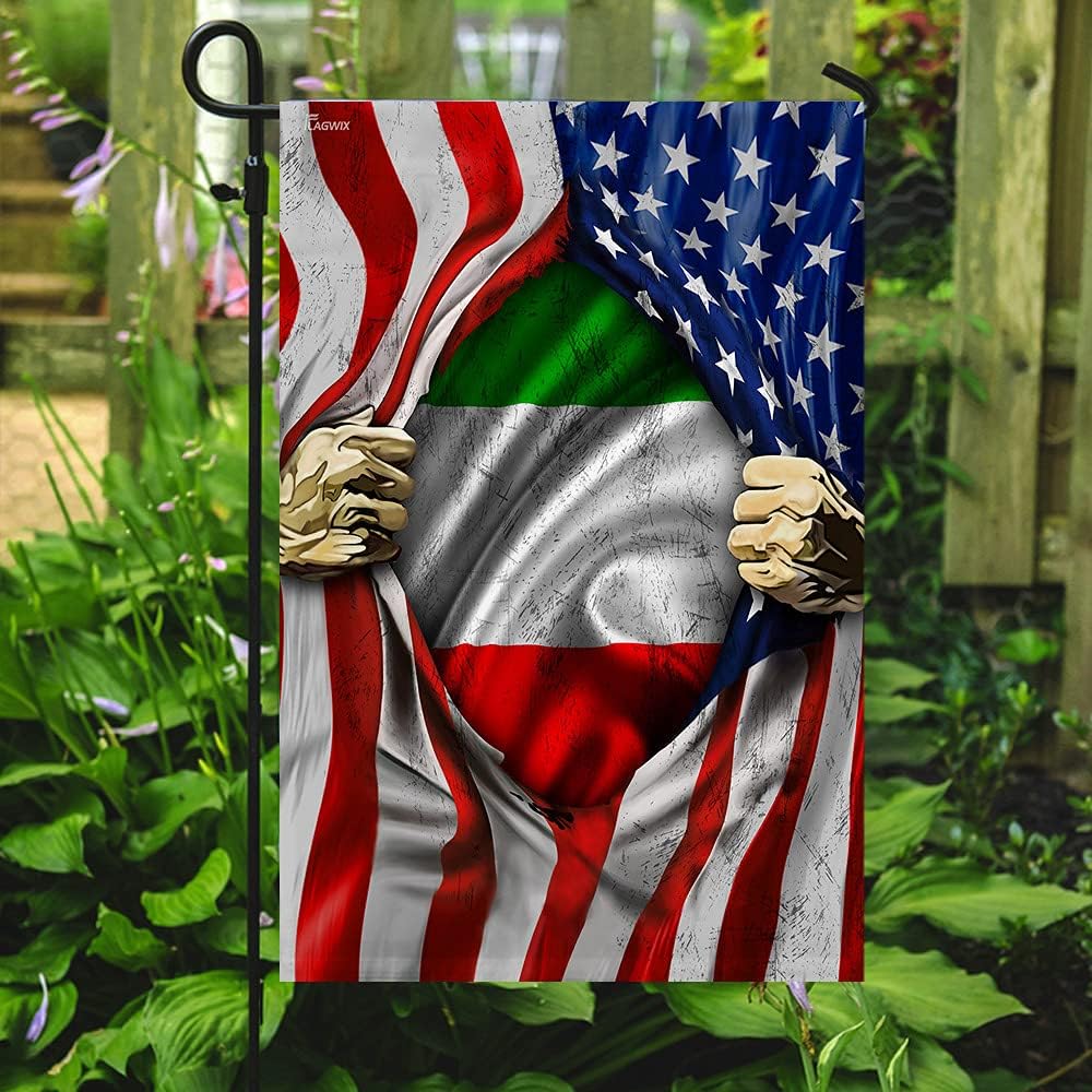 Flags-Italian American Flag TRN101F1, House Flag (29.5" x 39.5")-USA House Garden Flags Premium Polyester-Decorative Outdoor Flags