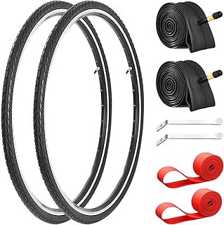 XEERLAN 2-Pack 700x35C/38C Bike Tire, Road Bike Replacement Tires with 2 Inner Tubes, Folding High-Performance Wear-Resistant Bicycle Tires for City Commuter Road