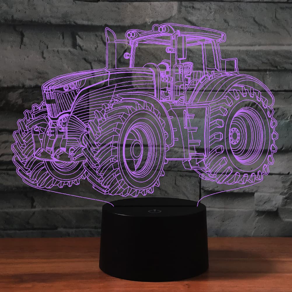 Personalized LED Tractor Night Light | 7 Color Changing | Plug In Night Light Name Light Childrens Night Light Kids Room Light