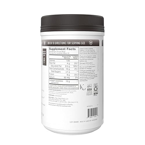 Vista 8 de Vital Proteins Polvo de péptidos de colágeno - Crema de café moca para el cabello, la piel y las uñas, 11.2 onzas