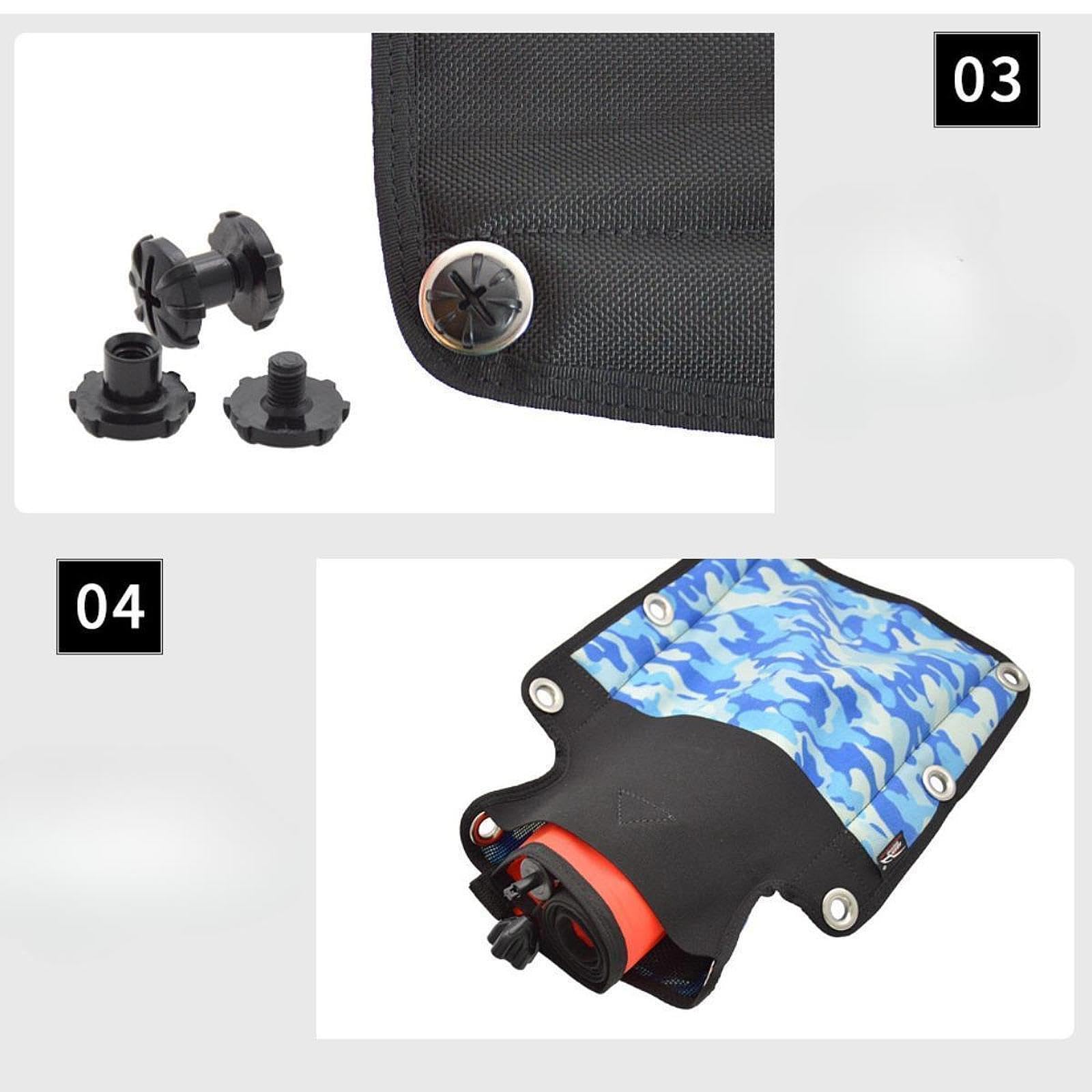 Almohadilla para Placa de Buceo. Cojín Suave para la Espalda con 8 Tornillos. Equipo de Buceo Ligero y Resistente Que Garantiza Durabilidad y longevidad. Almohadilla de