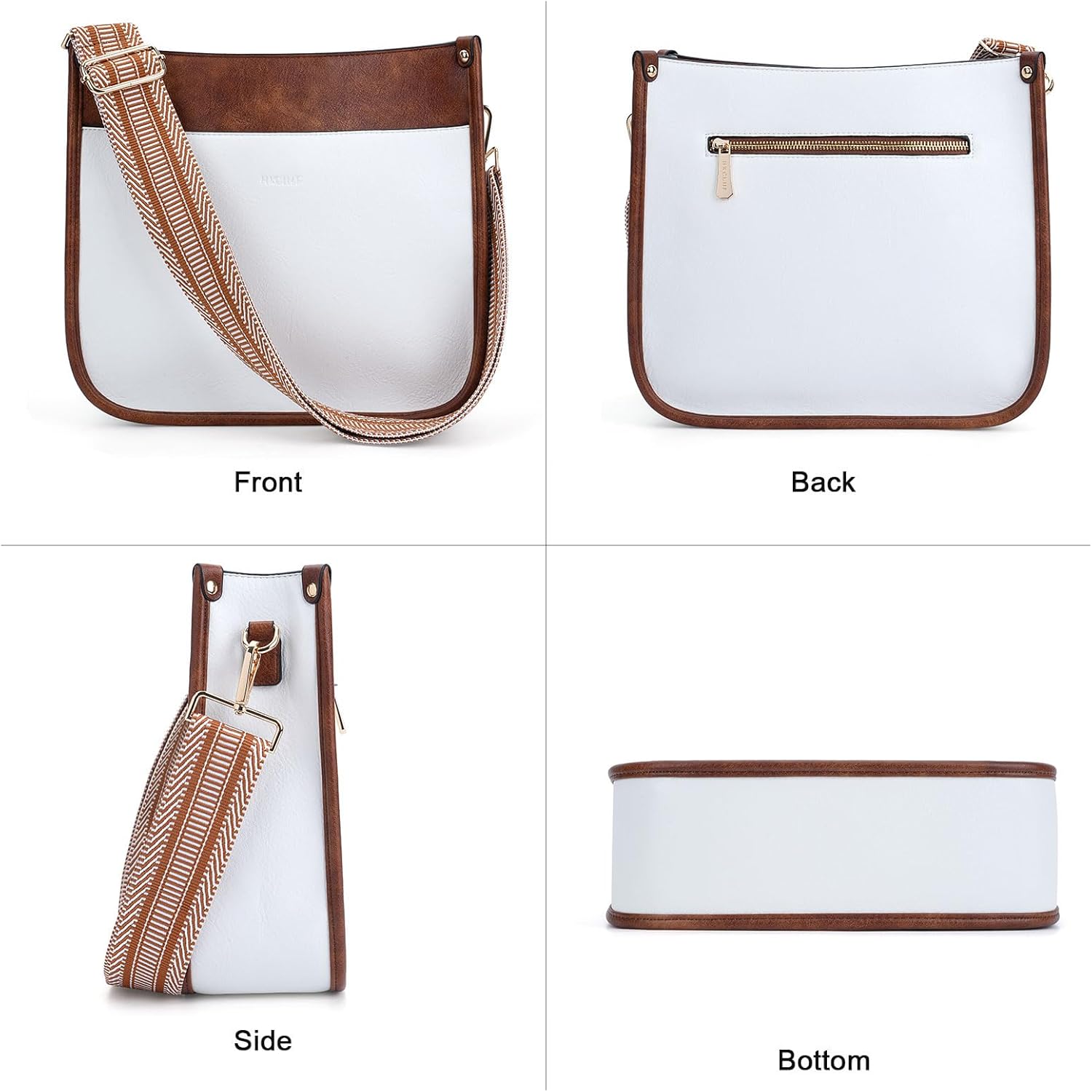 HKCLUF Crossbody Bag Purse for Women 2PCS/Set Leather Hobo Handbag Wallet Set With 2Adjustable Guitar Strap Shoulder Bag | Purse, 2PCS/Set, Leather, Wallet Set, Purse