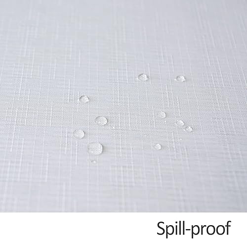 Miniatura 5 de maxmill Mantel rectangular con textura de lino sintético, resistente al agua, sin arrugas, a prueba de derrames, mantel suave para decoración de