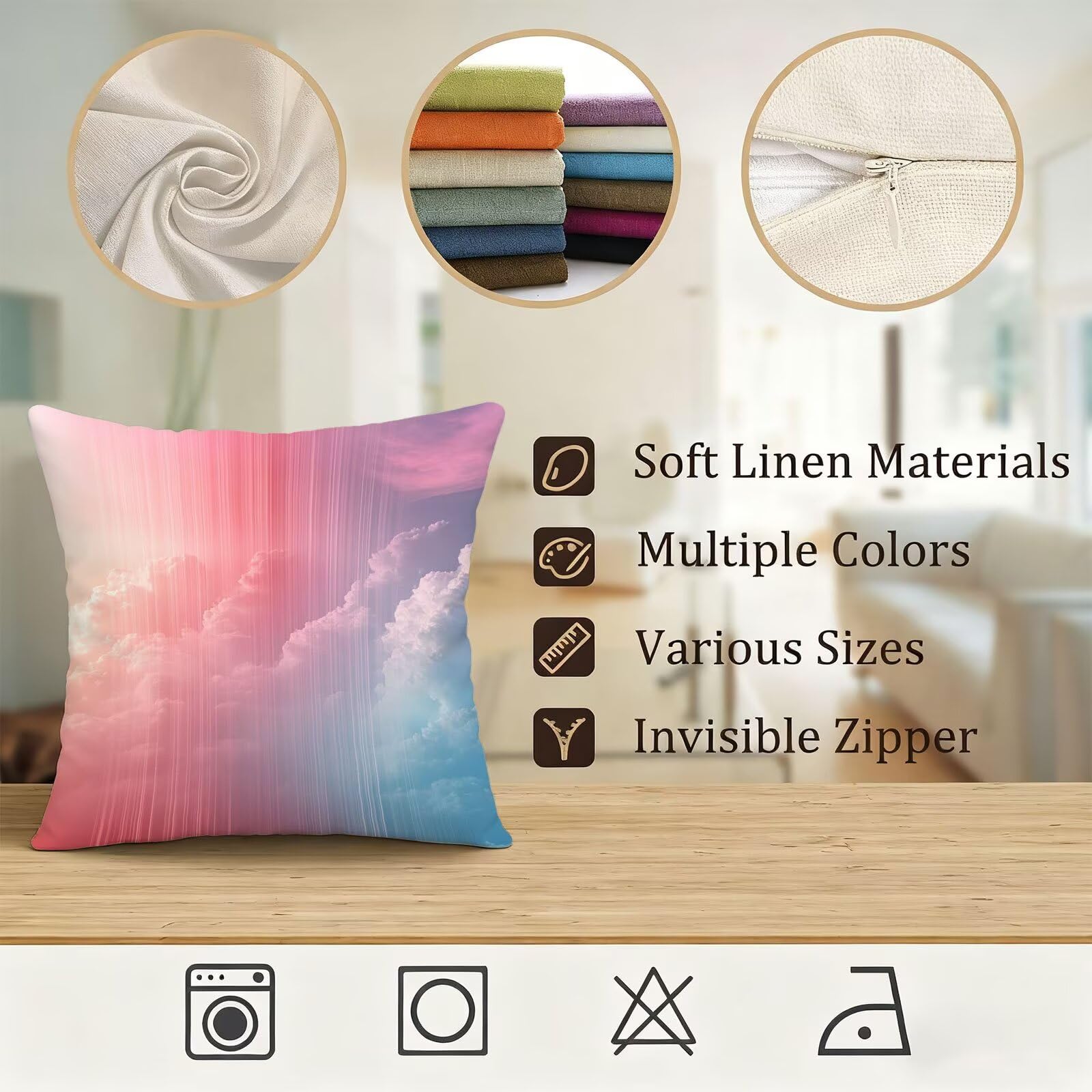 Kolorowa poszewka na poduszkę 60 x 60 cm, prostota, 60 x 60, zestaw 4 sztuk, super miękkie, 60 x 60, dekoracja jesienna, kwadratowa poszewka na poduszkę, na sofę, do domu, salonu, sypialni E - 916