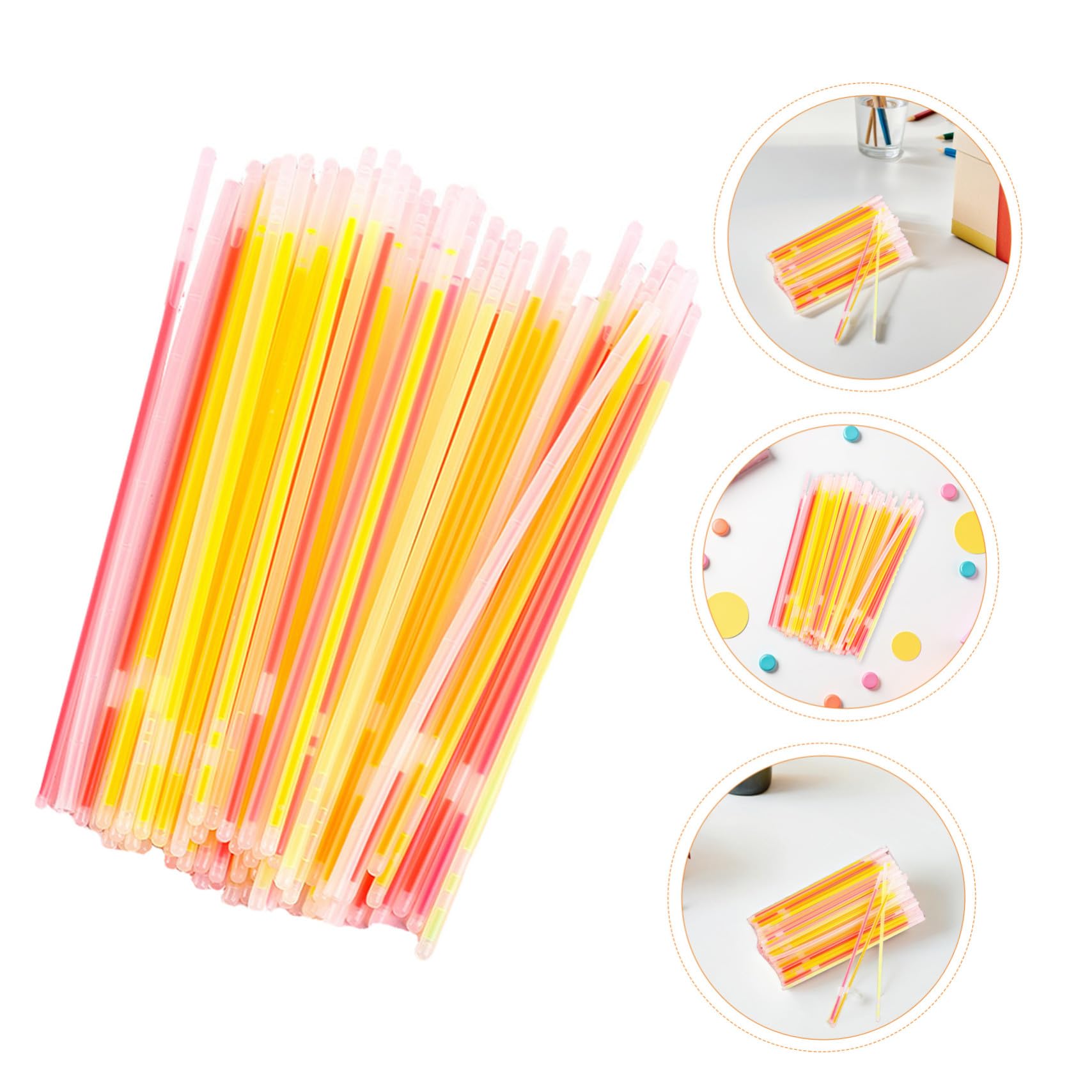 ibasenice Paquete de 150 Barras Luminosas para Fiestas Oscuras Activación Fácil, Pulseras de Plástico que Brillan Oscuridad para Niños y Adultos en Conciertos