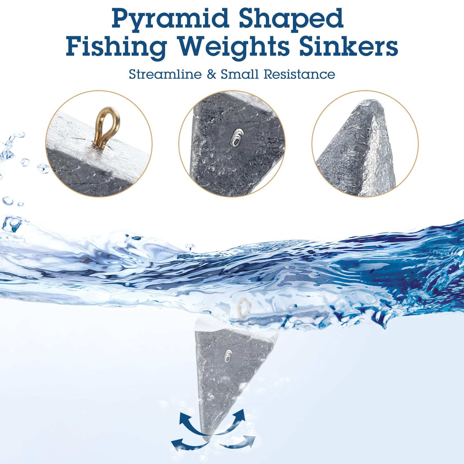 Zhanmai Pesca Pesi Sinker Assortimento Kit Rig Piramide Sinker Pesi Acqua Salata Acqua Dolce Sinkers Bass Casting Attrezzatura in 1, 3, 4, 6oz