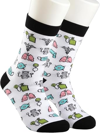 TOBGBE 2 Pairs RT Socks - Respiratory Therapist Graduation Gift