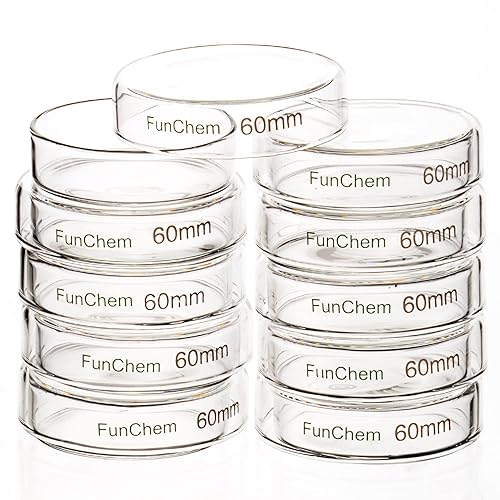 Miniatura 6 de Platos de vidrio de Petri para cultivo celular de vidrio autoclave platos de laboratorio con tapa transparente, 3.543 x 0.787 in, paquete de 10