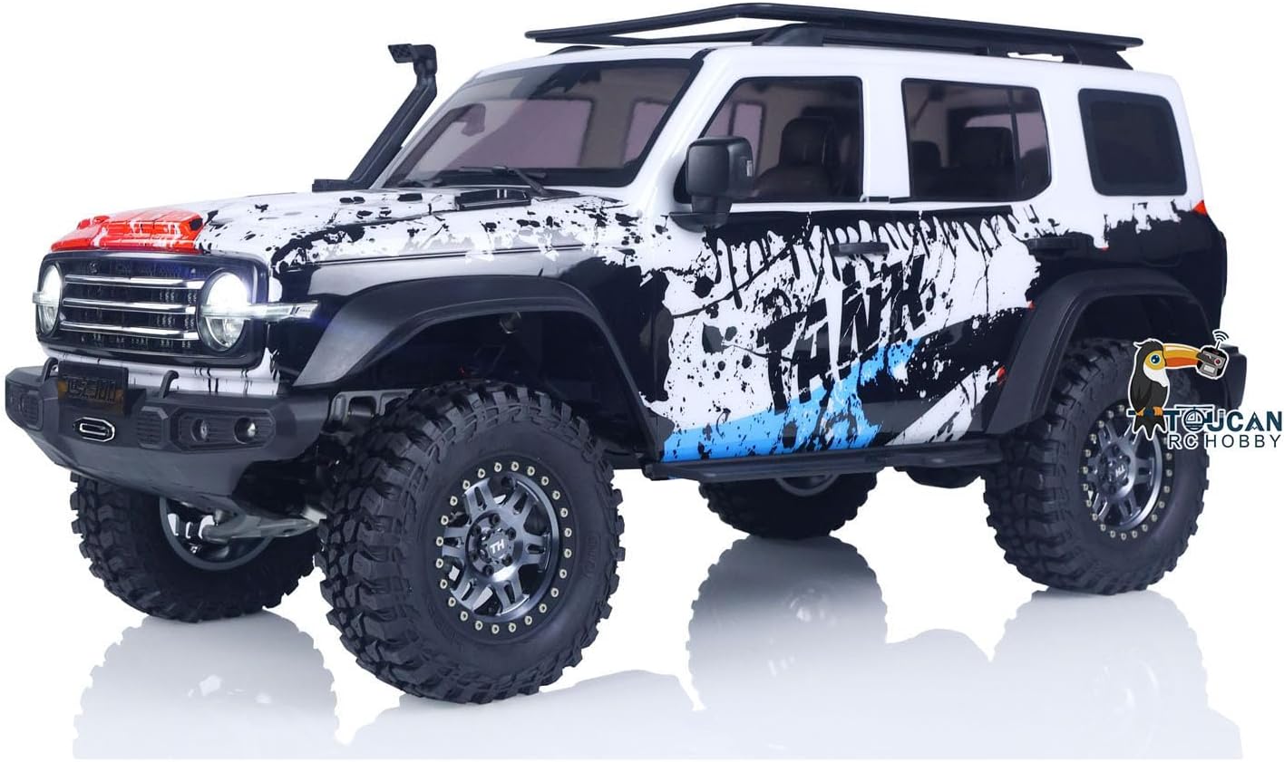 TOUCAN RC HOBBY 1/8 RC Crawler Tank 300 Commemorative Edition 4WD Remote Control Off Road Vehicle Axle Lock Brushed Motor ESC Light Metal Arm for Adult