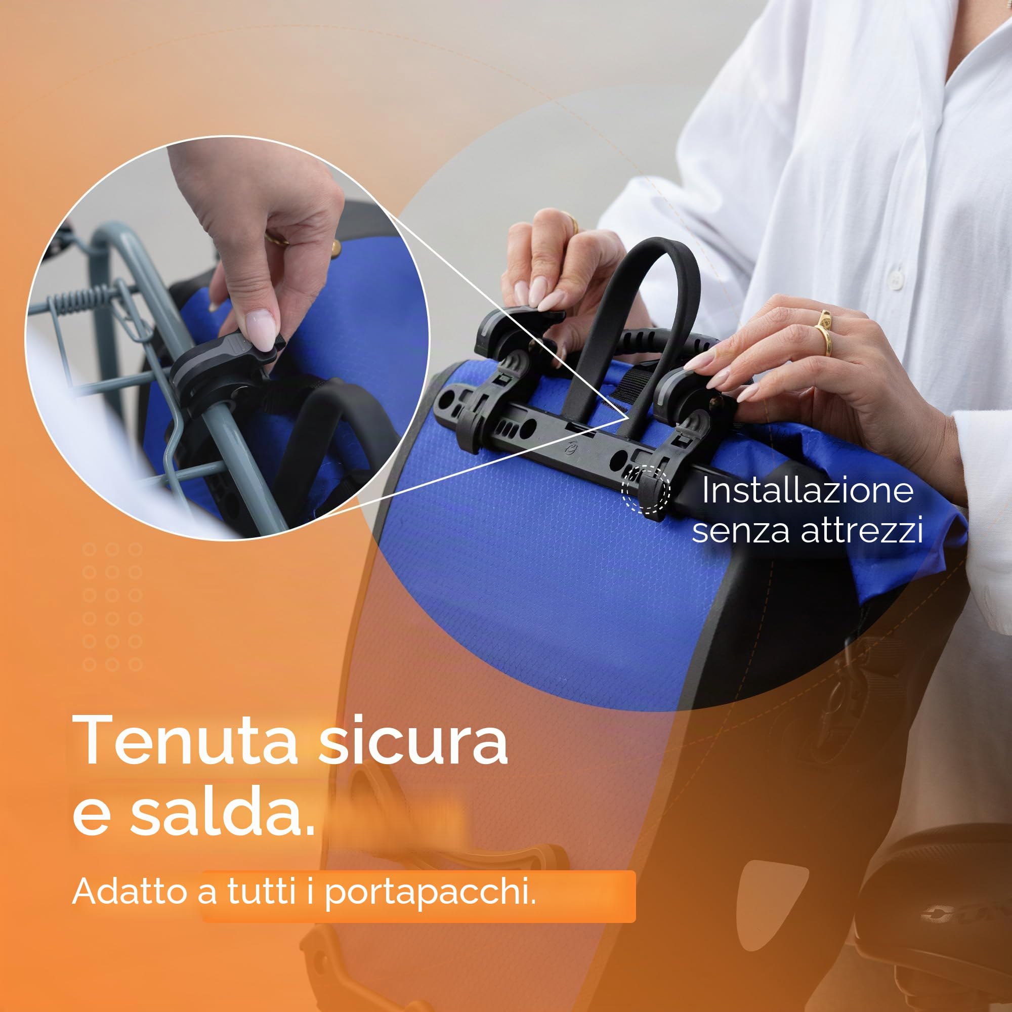 2Radwerk Borsa da bicicletta per portapacchi da 25,4 l, 100% impermeabile, con maniglia per il trasporto e tracolla, portapacchi per bicicletta, borsa per portapacchi posteriore, 56,5 x 30 x 15 cm