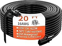 Vista 19 de HUANCHAIN Cable de extensión para exteriores de calibre 14/3 de 25 pies, resistente al agua, con cable eléctrico de 3 clavijas iluminado y flexible