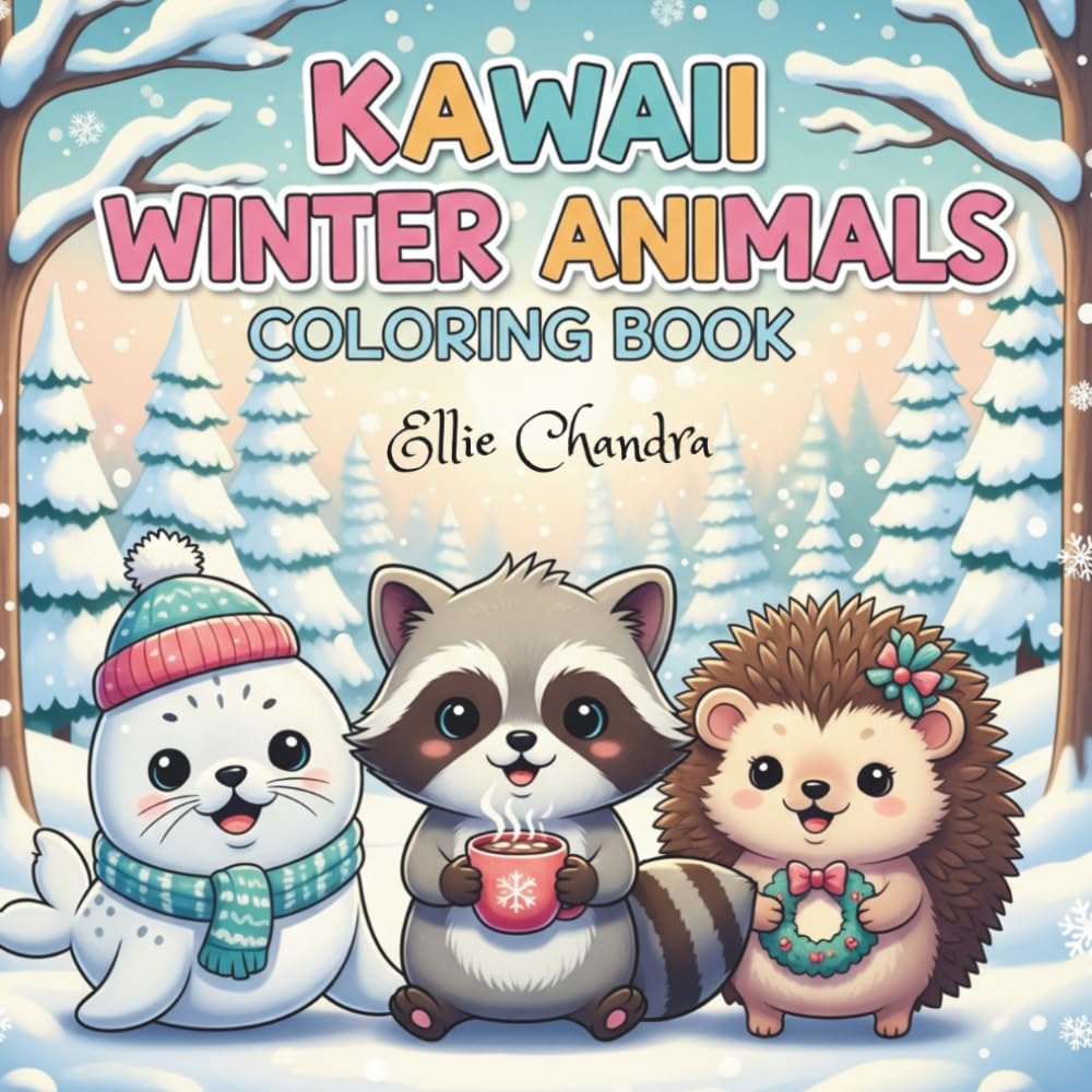 Kawaii Winter Animals: Simple & Cute Coloring Book