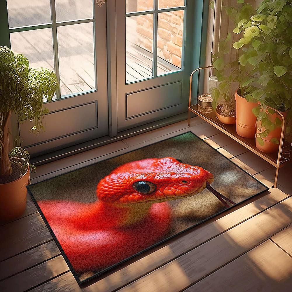 Paillasson d'automne serpent rouge vif pour garder une maison propre