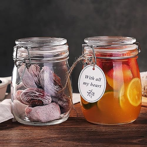 Miniatura 5 de 25oz Airtight Glass Jars with Lids, Glass Storage Containers With Hinged Lids For Kitchen