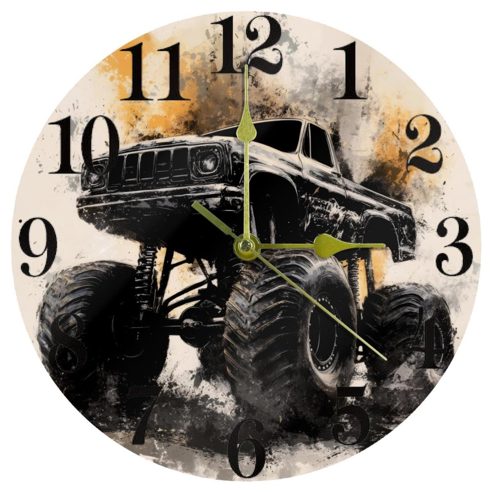 Horloge murale de voiture noire pour décorer une cuisine ou une salle de classe