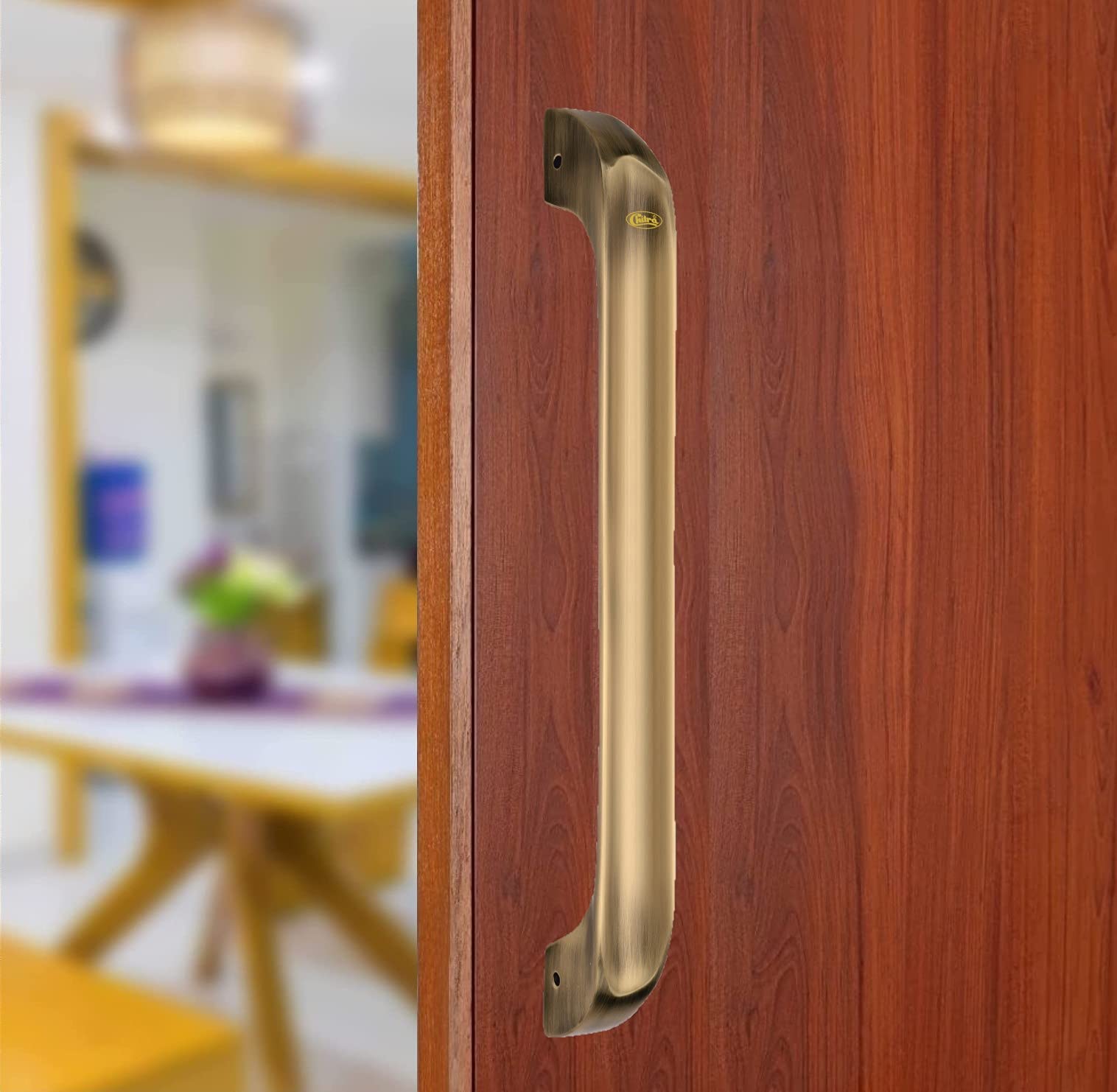 Chitra Brass Lawrence Series Heavy Main Door Pull Handle Pack of 2 (12 Inch, Antique Brass Matt)