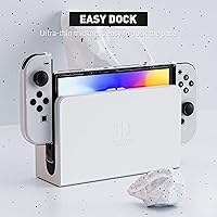 Vista 5 de Versión mejorada Funda transparente acoplable para Nintendo Switch OLED 2021, funda protectora FANPL para Switch OLED y controlador Joy Con, fuerte