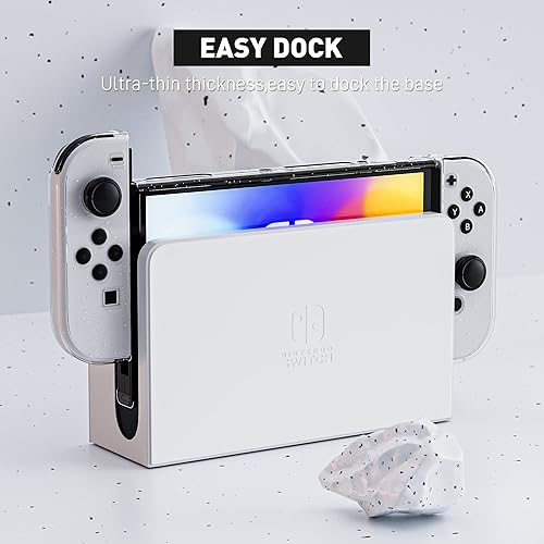 Miniatura 5 de Versión mejorada Funda transparente acoplable para Nintendo Switch OLED 2021, funda protectora FANPL para Switch OLED y controlador Joy Con, fuerte