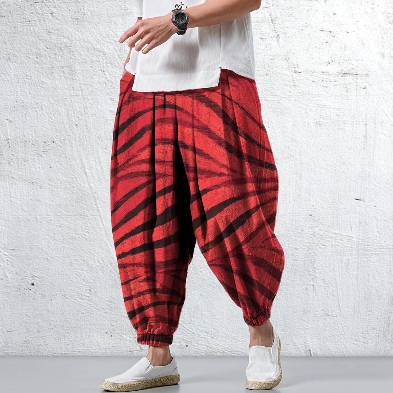 Relax Wide Leg Pants Hippy Boho Pants Men Hip Hop Street Casual Sports Trousers for Men Plus Size 2025 Baggy - Image 2