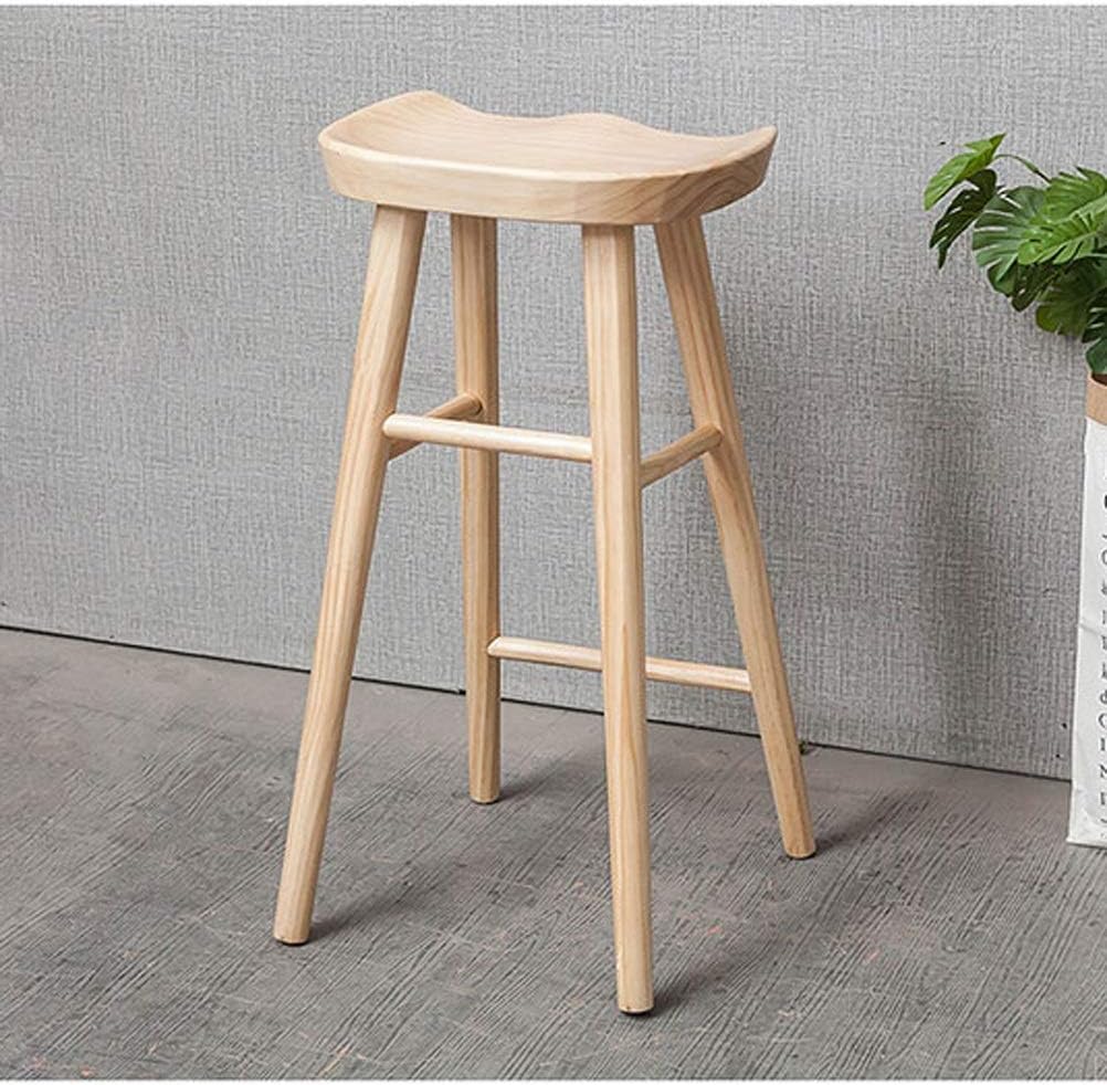 LRZSFurniture Solid Wooden Bar Stool Chair Antique Bar