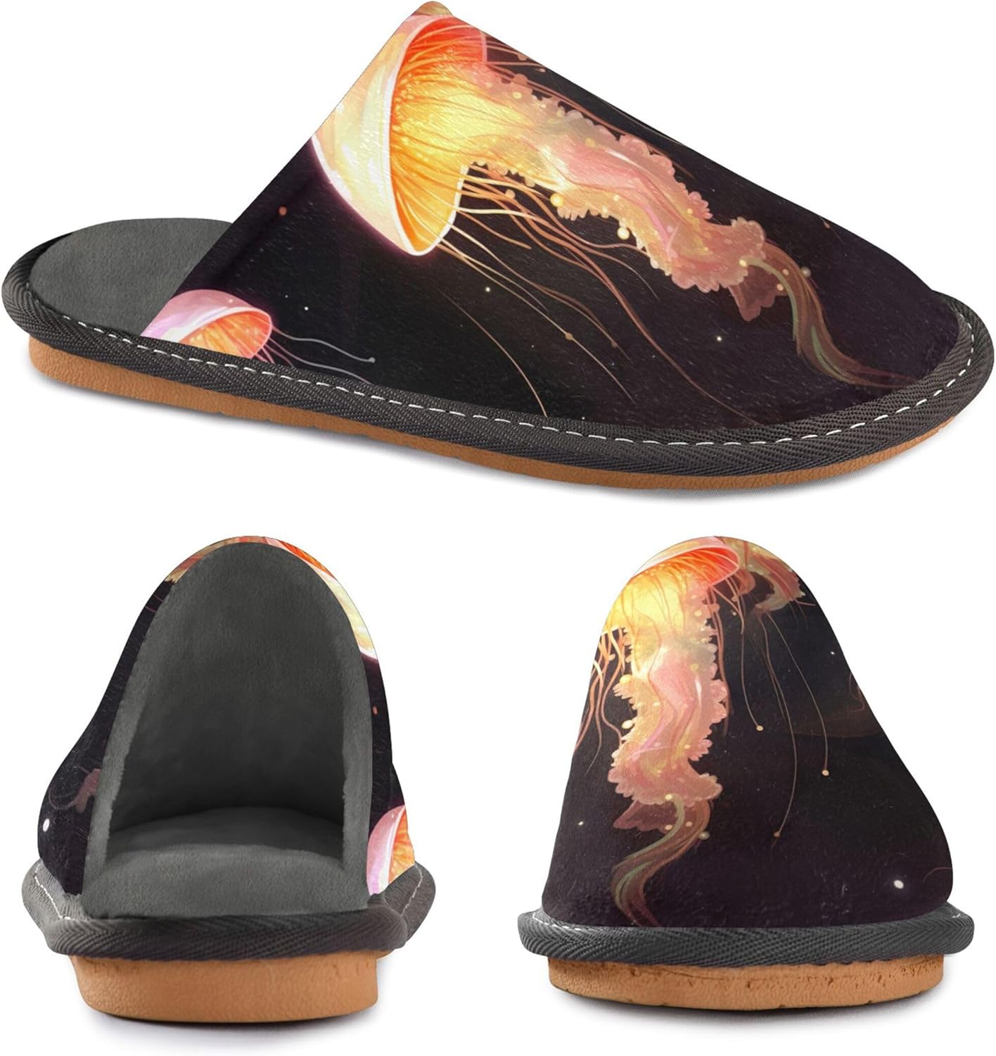 Jellyfish House Slippers – Cozy Fuzzy Slippers for Guests, Washable & Disposable, Perfect for Shoeless Home, Spa & Hotel Use A110440