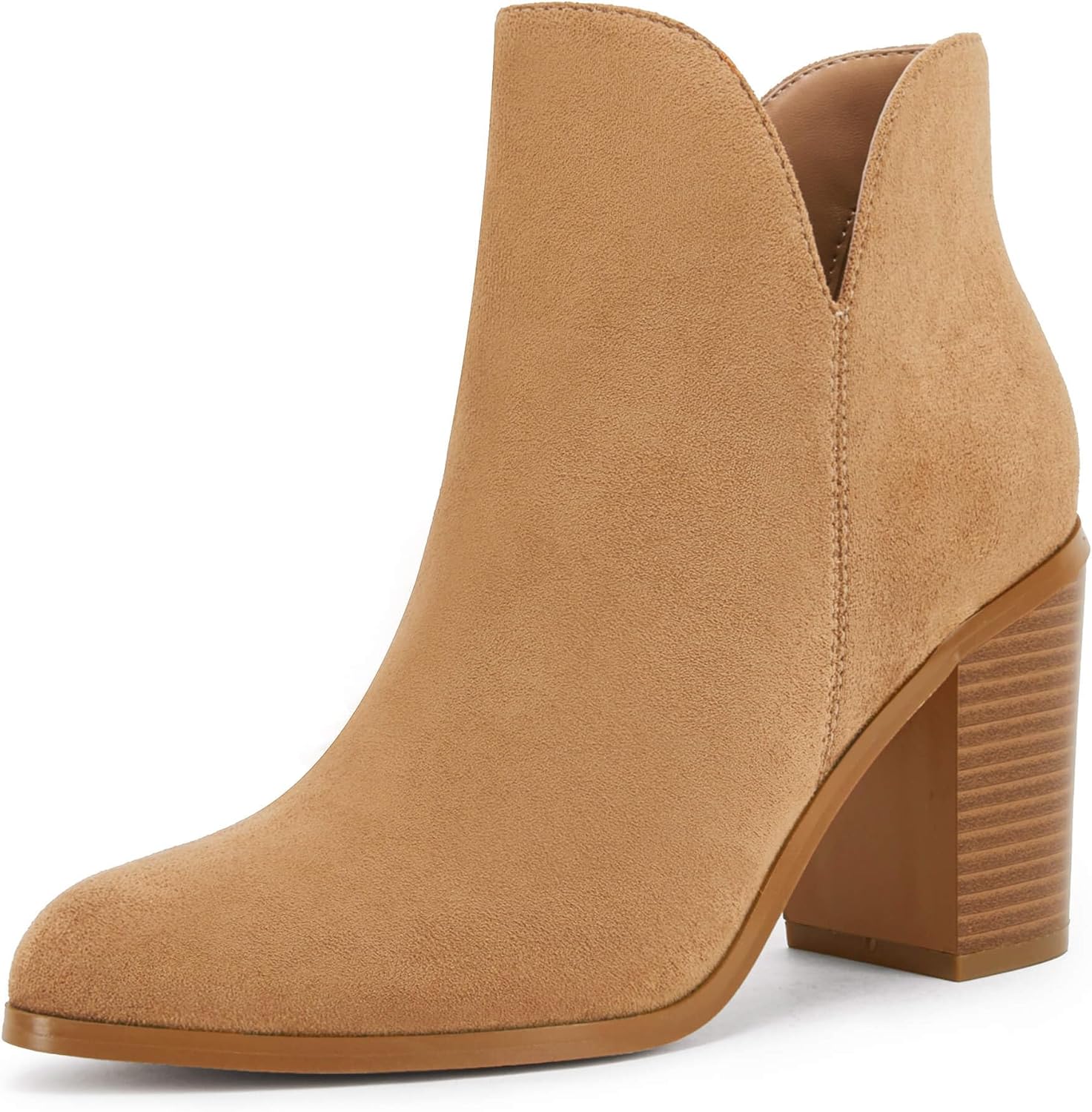 LAICIGO Womens Ankle Boots - Chunky Stacked Heel