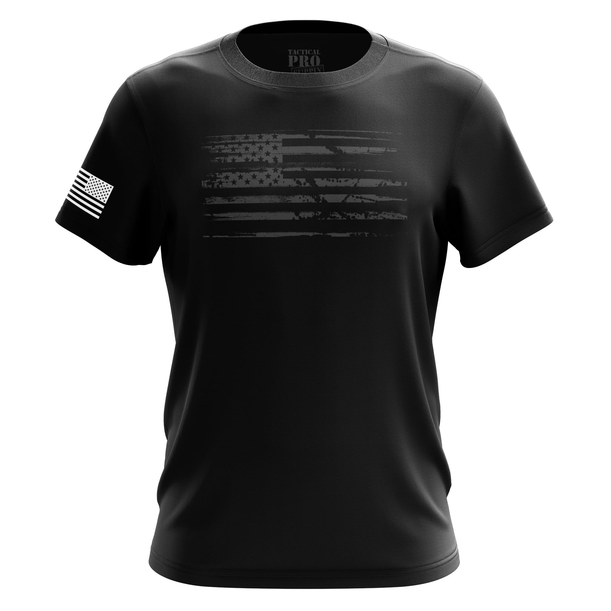 Tactical Pro SupplyPatriotic Graphic T-Shirts, American Flag Phantom Style Tees for Men, Classic Fit Short Sleeve Shirt