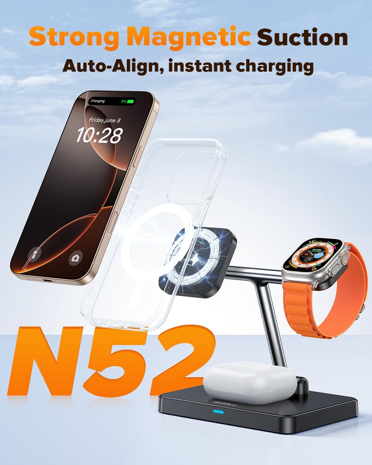 Ultimate Convenience: DUMTERR 3-in-1 Foldable Wireless Charging Station Review