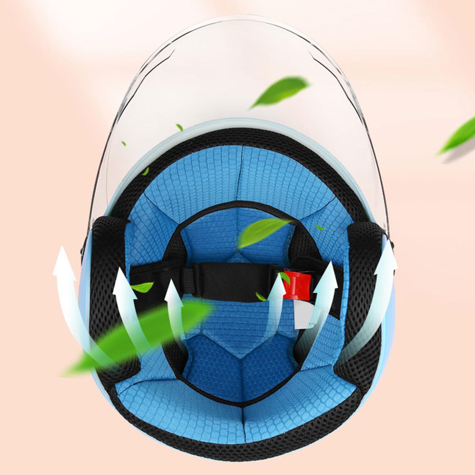 Casco de Moto Infantil 3/4, Casco Jet con Visera, Cascos de Ciclomotor para Niños Niñas, Casco de Moto Media Cara Homologado ECE M,50-56CM