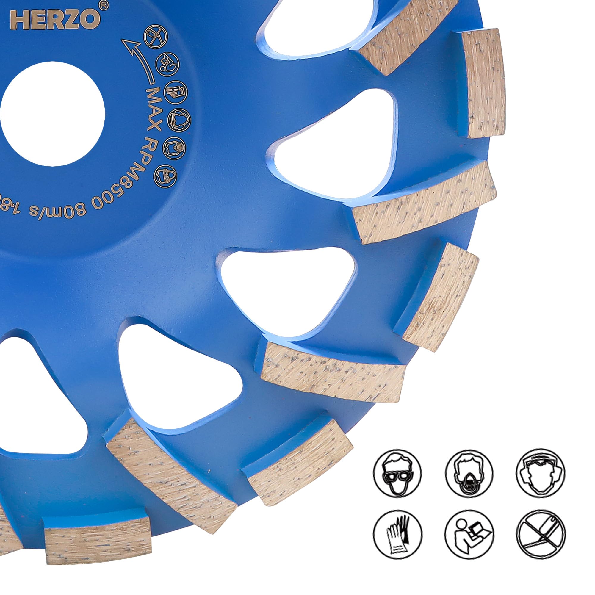 HERZO Meule diamantée 180 mm x 22,23 mm pour béton, pierre naturelle, granit