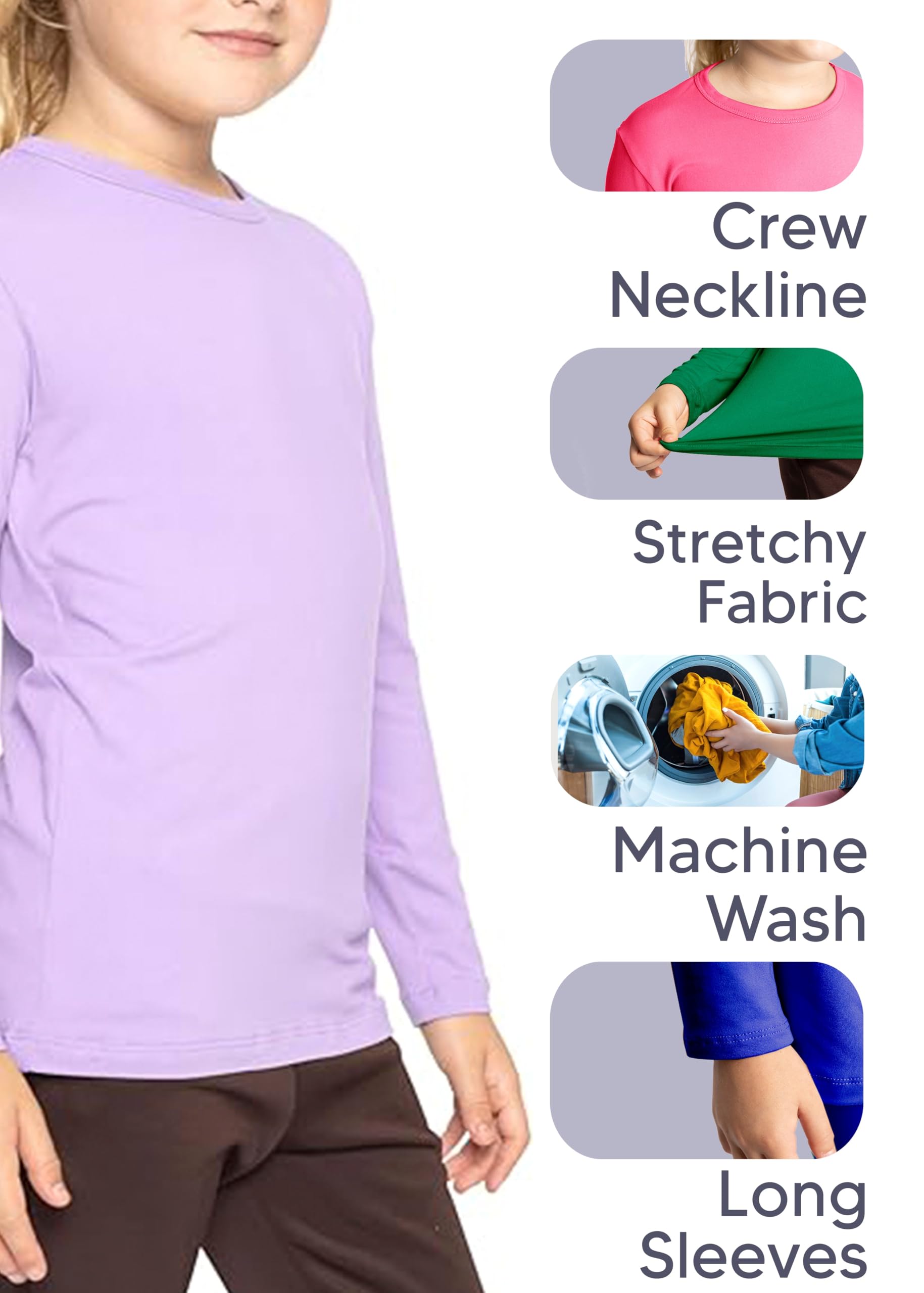 STRETCH IS COMFORT Camiseta Casual de Manga Larga para niña